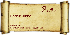 Podek Anna névjegykártya